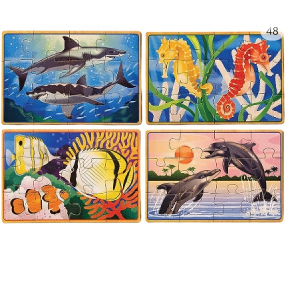 Melissa & Doug Sea Life Wooden Puzzle in a box - Picture 3 of 5